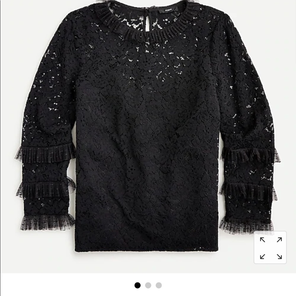 J.crew lace top with tulle ruffle